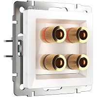 Розетка аудио без рамки Werkel 2-м. белый глянцевый картинка